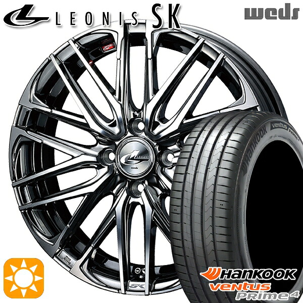【取付対象】195/50R16 88V XL ハンコック veNtus PRime4 K135 Weds レオニス SK BMCMC (ブラックメタルコート ミラーカット) 16インチ 6.0J 4H100 サマータイヤホイールセット
