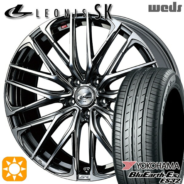 【取付対象】C-HR カローラクロス 215/60R17 96H ヨコハマ ブルーアース ES32 Weds レオニス SK BMCMC (ブラックメタルコート ミラーカット) 17インチ 7.0J 5H114.3 サマータイヤホイールセット 104,400円