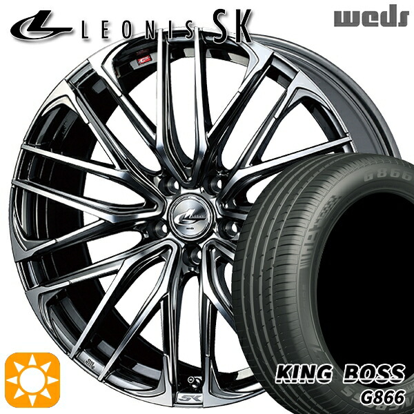 【取付対象】225/45R18 95W XL キングボス G866 Weds レオニス SK BMCMC (ブラックメタルコート ミラーカット) 18インチ 7.0J 5H114.3 サマータイヤホイールセット |トレッド新横浜師岡店