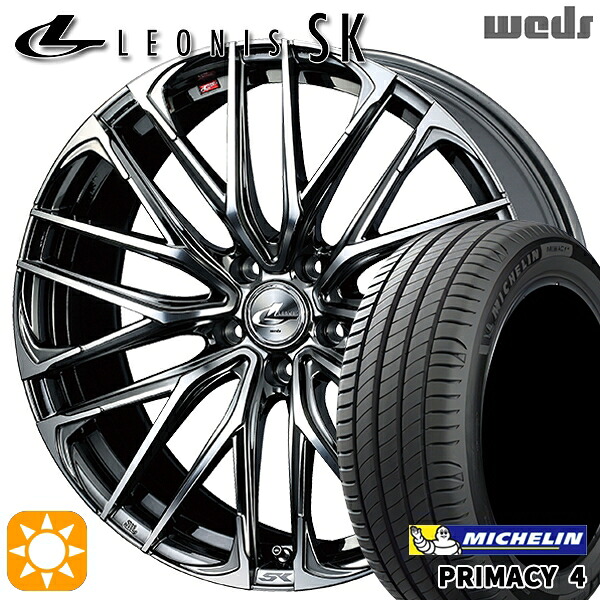 【取付対象】マークX レクサスIS 235/40R19 96W XL VOL ミシュラン プライマシー4 Weds レオニス SK BMCMC (ブラックメタルコート ミラーカット) 19インチ 8.0J 5H114.3 サマータイヤホイールセット