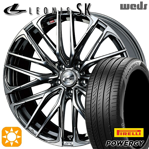 【取付対象】C-HR カローラクロス 225/45R19 96W XL ピレリ パワジー Weds レオニス SK BMCMC (ブラックメタルコート ミラーカット) 19インチ 8.0J 5H114.3 サマータイヤホイールセット |トレッド新横浜師岡店
