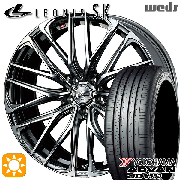 【取付対象】レガシィB4 エクシーガ 215/50R17 95V XL ヨコハマ アドバンデシベル V553 Weds レオニス SK BMCMC (ブラックメタルコート ミラーカット) 17インチ 7.0J 5H100 サマータイヤホイールセット |トレッド新横浜師岡店