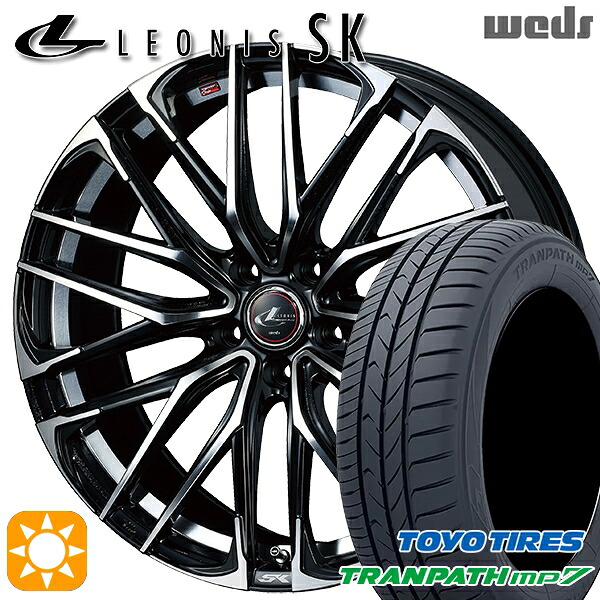 【取付対象】195/60R16 89H トーヨー トランパス mp7 Weds レオニス SK PBMC (パールブラック ミラーカット) 16インチ 6.5J 5H114.3 サマータイヤホイールセット
