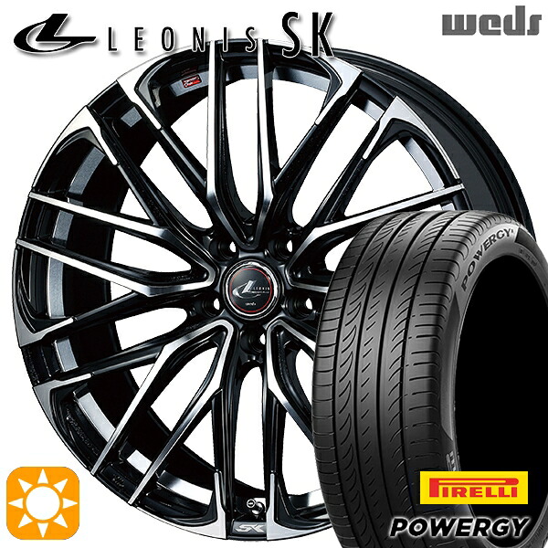 【取付対象】195/60R16 89H ピレリ パワジー Weds レオニス SK PBMC (パールブラック ミラーカット) 16インチ 6.5J 5H114.3 サマータイヤホイールセット |トレッド新横浜師岡店