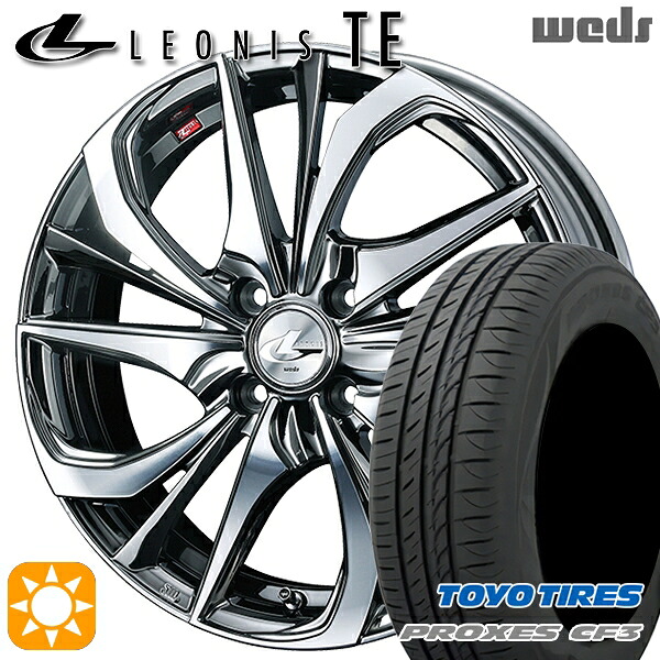 【取付対象】アクア デミオ ノート 195/55R16 91V XL トーヨー プロクセス CF3 Weds レオニス TE BMCMC (ブラックメタルコート/ミラーカット) 16インチ 6.0J 4H100 サマータイヤホイールセット ｜トレッド新横浜師岡店
