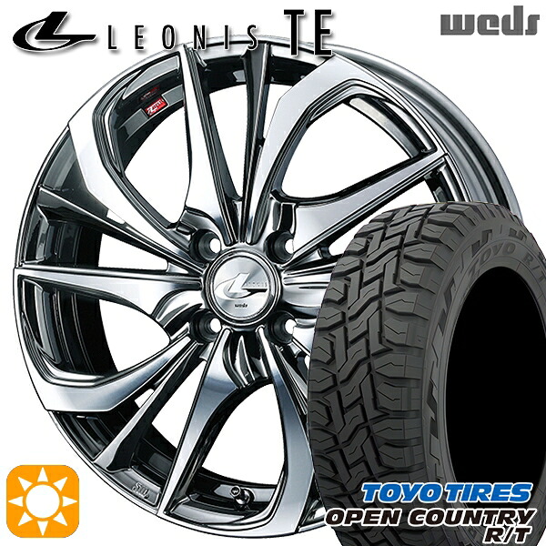 【取付対象】アクア クロスビー 175/60R16 82Q トーヨー オープンカントリー R/T Weds レオニス TE BMCMC (ブラックメタルコート/ミラーカット) 16インチ 6.0J 4H100 サマータイヤホイールセット