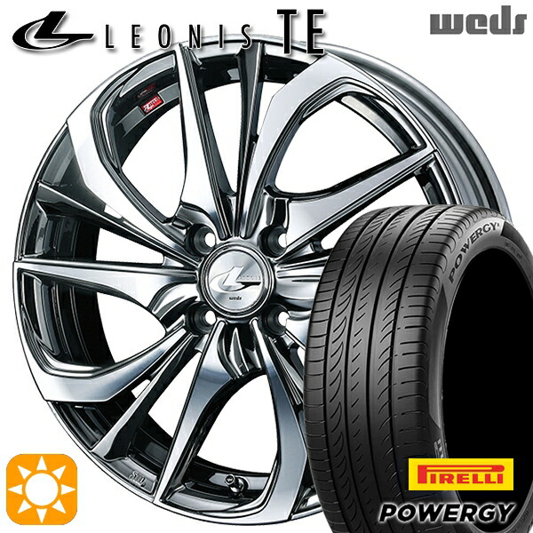【取付対象】ライズ ロッキー 205/60R16 92H ピレリ パワジー Weds レオニス TE BMCMC (ブラックメタルコート/ミラーカット) 16インチ 6.0J 4H100 サマータイヤホイールセット