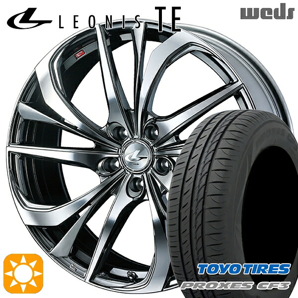【取付対象】カムリ ヴェゼル 215/55R17 98V XL トーヨー プロクセス CF3 Weds レオニス TE BMCMC (ブラックメタルコート/ミラーカット) 17インチ 7.0J 5H114.3 サマータイヤホイールセット