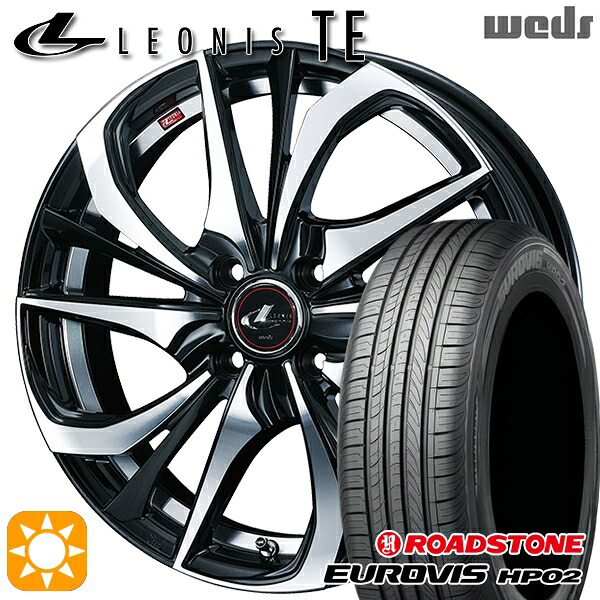 【取付対象】175/65R15 84H ネクセン ロードストーン ユーロビズ HP02 Weds レオニス TE PBMC (パールブラック ミラーカット) 15インチ 5.5J 4H100 サマータイヤホイールセット |トレッド新横浜師岡店