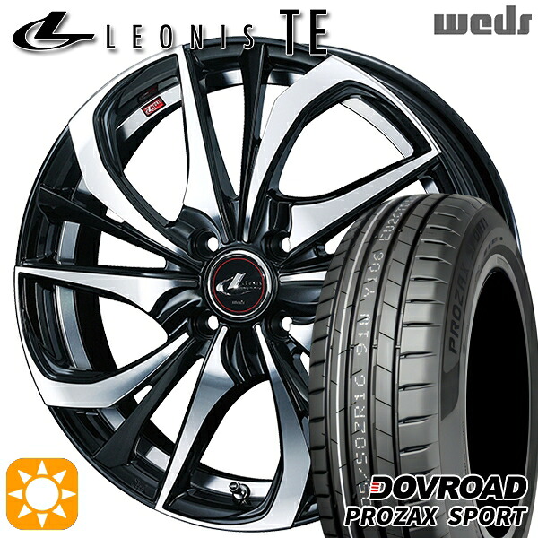 【取付対象】マツダ2 ノート 205/45R17 88W XL DOVROAD プロザックススポーツ Weds レオニス TE PBMC (パールブラック ミラーカット) 17インチ 6.5J 4H100 サマータイヤホイールセット