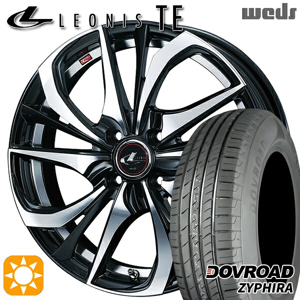 【取付対象】ウェイク 165/55R15 75V DOVROAD ザイファイラ Weds レオニス TE PBMC (パールブラック ミラーカット) 15インチ 4.5J 4H100 サマータイヤホイールセット |トレッド新横浜師岡店