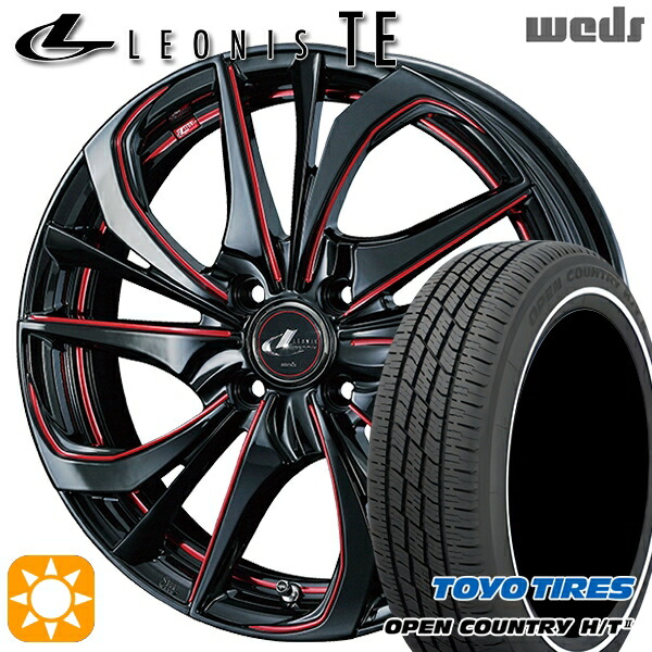 【取付対象】165/60R15 77H トーヨー オープンカントリー H/T2 WR Weds レオニス TE BK/SC[RED] (ブラック/SCマシニング[レッド]) 15インチ 4.5J 4H100 サマータイヤホイールセット ｜トレッド新横浜師岡店