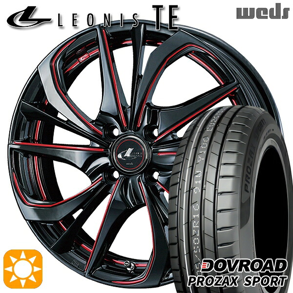 【取付対象】マツダ2 ノート 205/45R17 88W XL DOVROAD プロザックススポーツ Weds レオニス TE BK/SC[RED] (ブラック/SCマシニング[レッド]) 17インチ 6.5J 4H100 サマータイヤホイールセット 72,050円