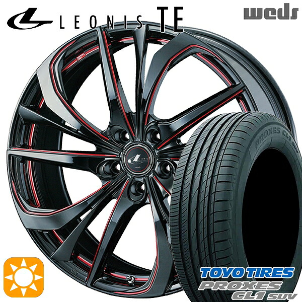 【取付対象】フォレスター 215/55R17 94V トーヨー プロクセス CL1 SUV Weds レオニス TE BK/SC[RED] (ブラック/SCマシニング[レッド]) 17インチ 7.0J 5H100 サマータイヤホイールセット ｜トレッド新横浜師岡店