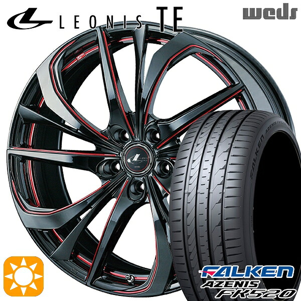 【取付対象】アウトランダー デリカD5 225/55R18 102W XL ファルケン アゼニス FK520 Weds レオニス TE BK/SC[RED] (ブラック/SCマシニング[レッド]) 18インチ 8.0J 5H114.3 サマータイヤホイールセット ｜トレッド新横浜師岡店