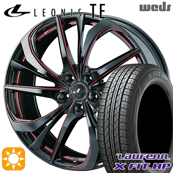 【取付対象】アウトランダー デリカD5 225/55R18 98V ラウフェン X FIT HP LA41 Weds レオニス TE BK/SC[RED] (ブラック/SCマシニング[レッド]) 18インチ 7.0J 5H114.3 サマータイヤホイールセット ｜トレッド新横浜師岡店