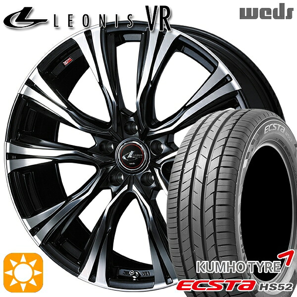 【取付対象】205/55R16 91V クムホ エクスタ HS52 Weds レオニス VR PBMC 16インチ 6.5J 5H114.3 サマータイヤホイールセット