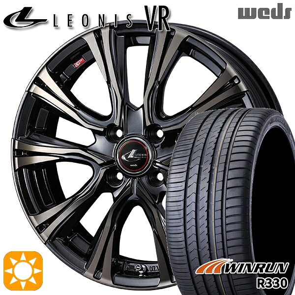 【取付対象】165/45R16 74V XL ウィンラン R330 Weds レオニス VR PBMC/TI 16インチ 5.0J 4H100 サマータイヤホイールセット