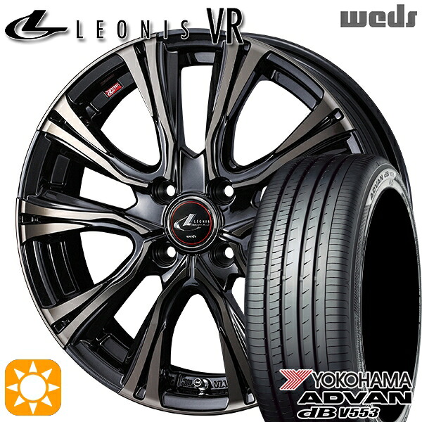 【取付対象】アクア デミオ ノート 195/55R16 87V ヨコハマ アドバンデシベル V553 Weds レオニス VR PBMC/TI 16インチ 6.0J 4H100 サマータイヤホイールセット |トレッド新横浜師岡店
