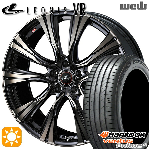 【取付対象】リーフ アクセラ 205/55R16 94V XL ハンコック veNtus PRime4 K135 Weds レオニス VR PBMC/TI 16インチ 6.5J 5H114.3 サマータイヤホイールセット