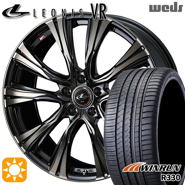 【取付対象】ウィッシュ カローラスポーツ 205/50R17 93W XL ウィンラン R330 Weds レオニス VR PBMC/TI 17インチ 7.0J 5H100 サマータイヤホイールセット ｜トレッド新横浜師岡店