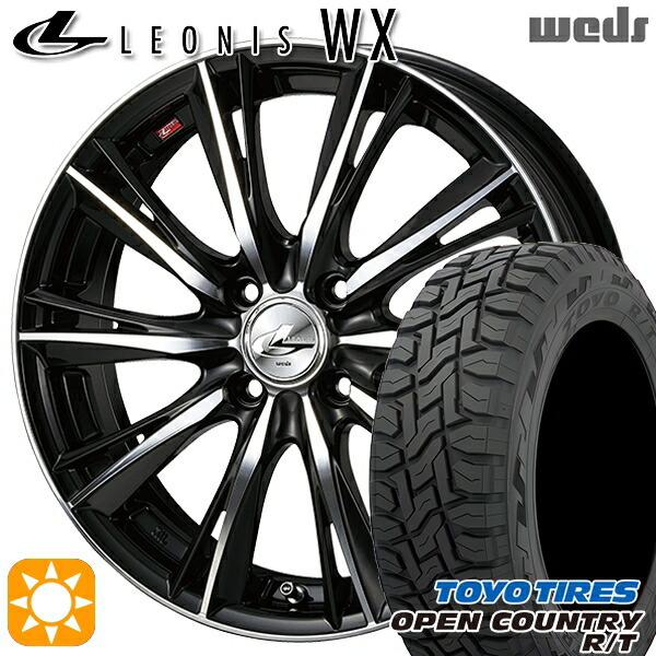 【取付対象】155/65R14 75Q トーヨー オープンカントリー R/T Weds レオニス WX BKMC (ブラック ミラーカット) 14インチ 4.5J 4H100 サマータイヤホイールセット