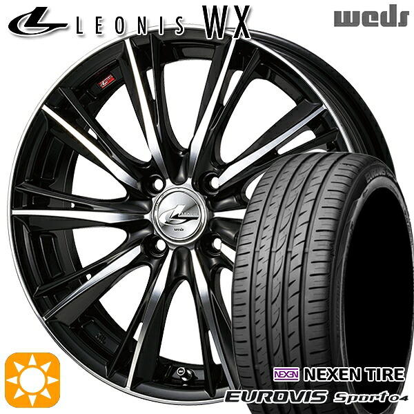 【取付対象】165/60R14 75H ロードストーン ユーロビズ Sport 04 Weds レオニス WX BKMC (ブラック ミラーカット) 14インチ 4.5J 4H100 サマータイヤホイールセット