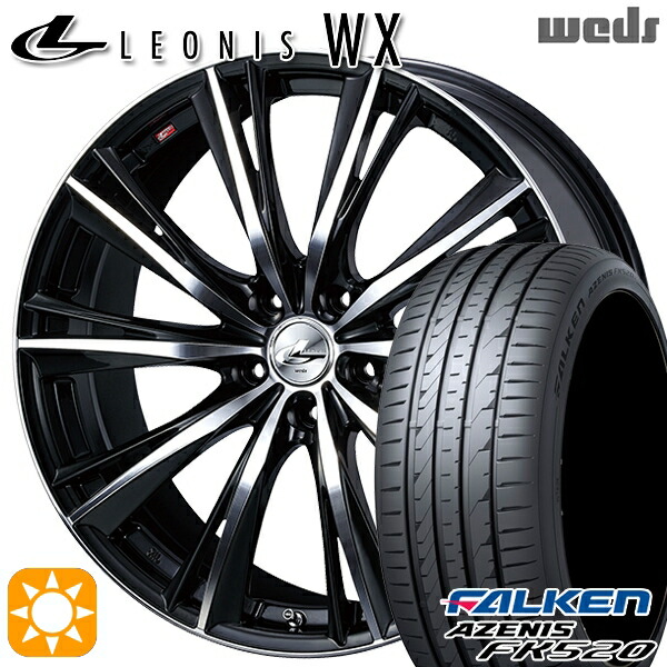 【取付対象】プリウスα クラウン 235/35R19 91Y XL ファルケン アゼニス FK520 Weds レオニス WX BKMC (ブラック ミラーカット) 19インチ 8.0J 5H114.3 サマータイヤホイールセット 137,950円