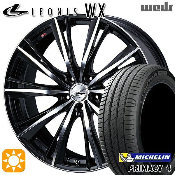 【取付対象】マークX レクサスIS 235/40R19 96W XL VOL ミシュラン プライマシー4 Weds レオニス WX BKMC (ブラック ミラーカット) 19インチ 8.0J 5H114.3 サマータイヤホイールセット