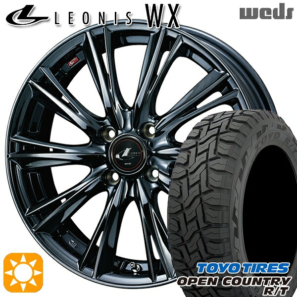 【取付対象】アクア クロスビー 175/60R16 82Q トーヨー オープンカントリー R/T Weds レオニス WX BMC1（ブラックメタルコート ワン） 16インチ 6.0J 4H100 サマータイヤホイールセット