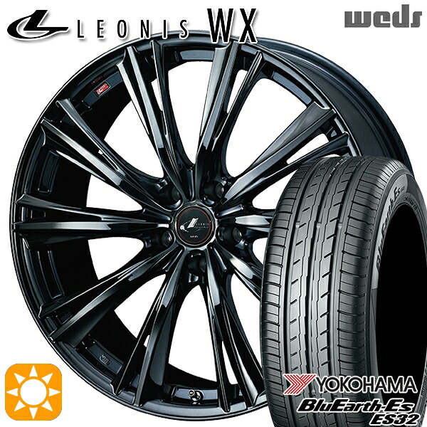【取付対象】インプレッサXV フォレスターSH 225/55R17 97W ヨコハマ ブルーアース ES32 Weds レオニス レオニス WX BMC1（ブラックメタルコート ワン） 17インチ 7.0J 5H100 サマータイヤホイールセット ｜トレッド新横浜師岡店