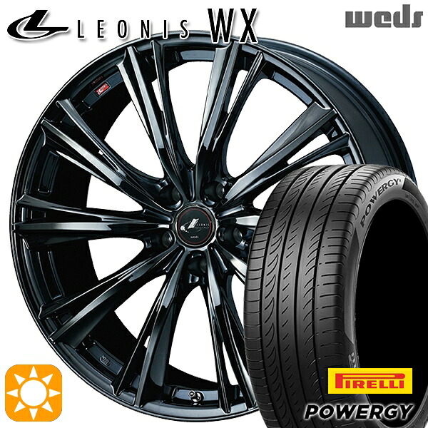 【取付対象】C-HR カローラクロス 225/45R19 96W XL ピレリ パワジー POWERGY Weds レオニス WX BMC1 (ブラックメタルコート ワン) 19インチ 8.0J 5H114.3 サマータイヤホイールセット