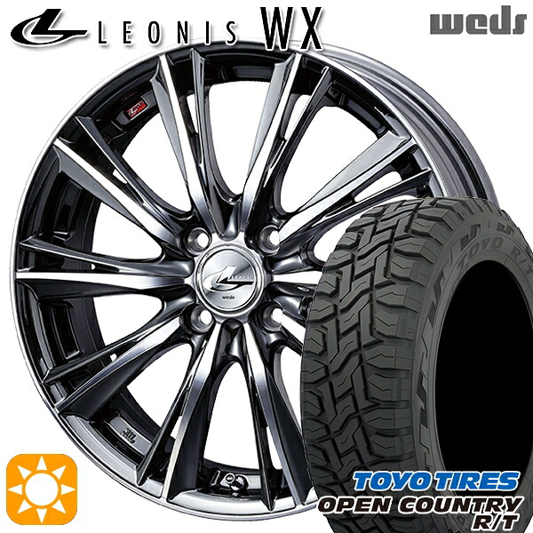 【取付対象】アクア クロスビー 175/60R16 82Q トーヨー オープンカントリー R/T Weds レオニス WX BMCMC (ブラックメタルコート ミラーカット) 16インチ 6.0J 4H100 サマータイヤホイールセット