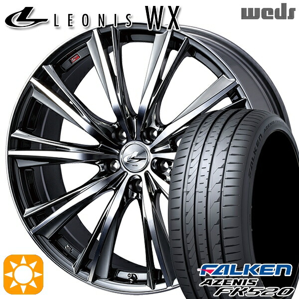 【取付対象】プリウスα クラウン 235/35R19 91Y XL ファルケン アゼニス FK520 Weds レオニス WX BMCMC (ブラックメタルコート ミラーカット) 19インチ 7.5J 5H114.3 サマータイヤホイールセット
