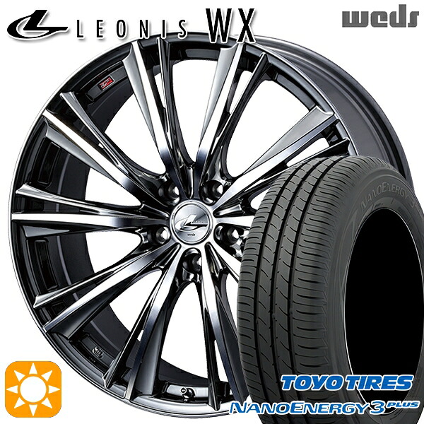 【取付対象】225/45R18 91W トーヨー ナノエナジー3プラス Weds レオニス WX BMCMC (ブラックメタルコート ミラーカット) 18インチ 7.0J 5H114.3 サマータイヤホイールセット