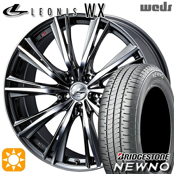 【取付対象】225/45R18 95W XL ブリヂストン ニューノ Weds レオニス WX BMCMC (ブラックメタルコート ミラーカット) 18インチ 7.0J 5H114.3 サマータイヤホイールセット