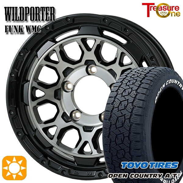 【取付対象】ジムニー 175/80R16 91S トーヨー オープンカントリーA/T3 ホワイトレター トレジャーワン ワイルドポーター ファンク WMC BP/BC 16インチ 5.5J 5H139.7 サマータイヤホイールセット