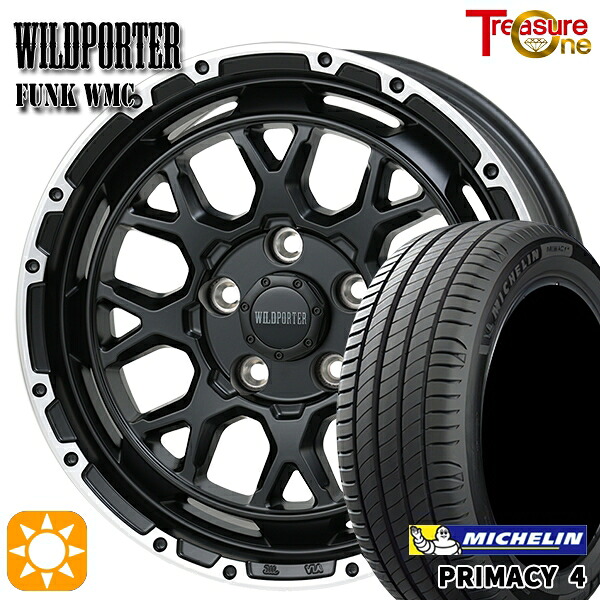 【取付対象】195/60R16 93V XL ミシュラン プライマシー4 トレジャーワン ワイルドポーター ファンク WMC MB/RP 16インチ 7.0J 5H114.3 サマータイヤホイールセット