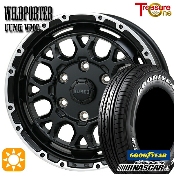【取付対象】200系ハイエース 215/65R16C 109/107R グッドイヤー ナスカープラス トレジャーワン ワイルドポーター ファンク WMC MB/RP 16インチ 6.5J 6H139.7 サマータイヤホイールセット