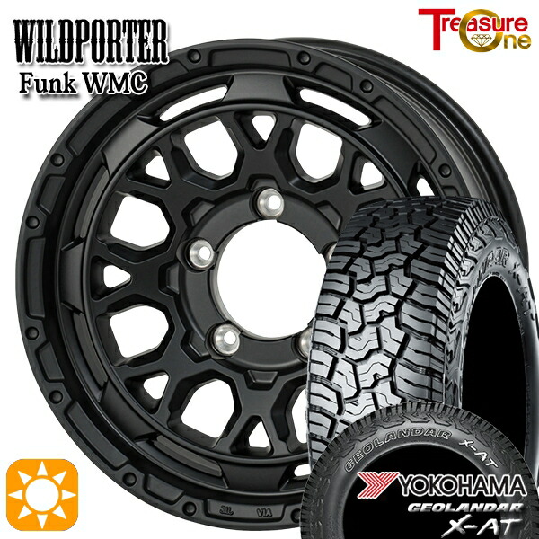 【取付対象】ジムニーシエラ 235/70R16 104/101Q ヨコハマ ジオランダー X-AT G016 アウトラインホワイトレター トレジャーワン ワイルドポーター ファンク WMC MBK 16インチ 6.0J 5H139.7 サマータイヤホイールセット