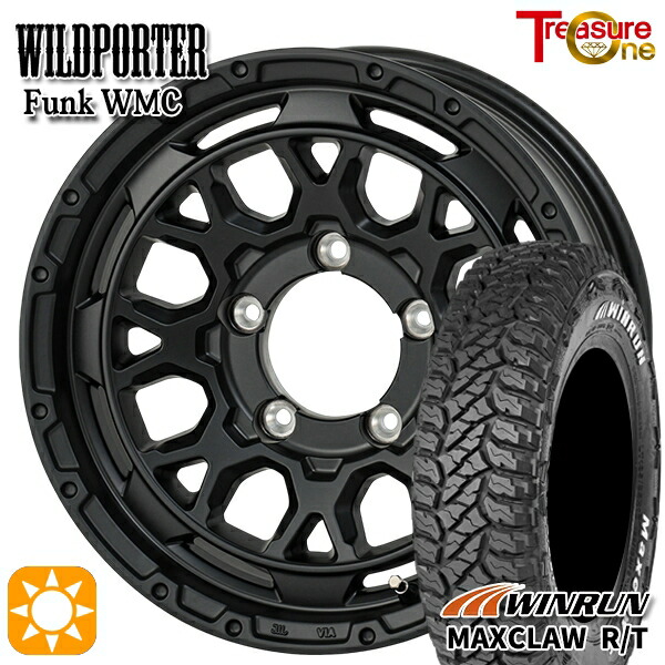 【取付対象】ジムニーシエラ 185/85R16 105/103N ウィンラン マックスクロウ R/T ホワイトレター トレジャーワン ワイルドポーター ファンク WMC MBK 16インチ 6.0J 5H139.7 サマータイヤホイールセット ｜トレッド新横浜師岡店