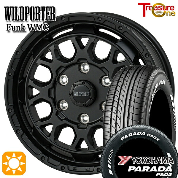 【取付対象】215/65R16C 109/107S ヨコハマ パラダ PA03 ホワイトレター トレジャーワン ワイルドポーター ファンク WMC MBK 16インチ 6.5J 6H139.7 サマータイヤホイールセット