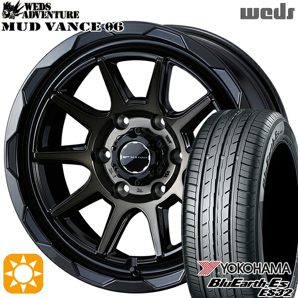 【取付対象】215/60R17 96H ヨコハマ ブルーアース ES32 Weds マッドヴァンス06 ブラックポリッシュブロンズクリア 17インチ 6.5J 6H139.7 サマータイヤホイールセット