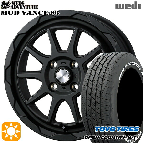 【取付対象】ライズ ロッキー 215/70R16 100H トーヨー オープンカントリー H/T2 WL Weds マッドヴァンス06 フルマットブラック 16インチ 6.0J 4H100 サマータイヤホイールセット