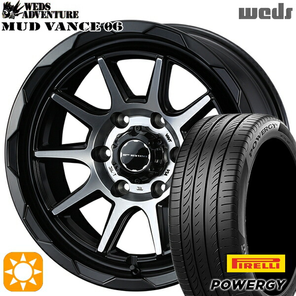 【取付対象】215/60R17 96V ピレリ パワジー Weds マッドヴァンス06 マットブラックポリッシュ 17インチ 6.5J 6H139.7 サマータイヤホイールセット