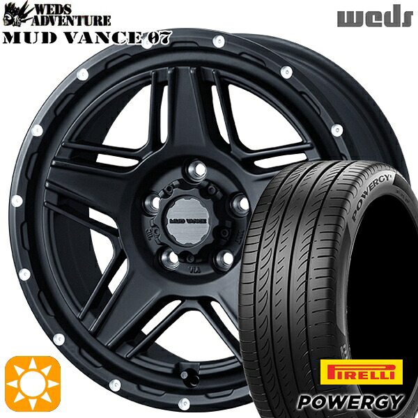 【取付対象】ヴェゼル オデッセイ 215/60R16 95H ピレリ パワジー Weds マッドヴァンス07 フルマットブラック 16インチ 7.0J 5H114.3 サマータイヤホイールセット