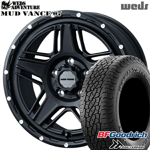 【取付対象】225/65R17 102T ORWL BFグッドリッチ トレールテレーン Weds マッドヴァンス07 フルマットブラック 17インチ 7.0J 5H114.3 サマータイヤホイールセット