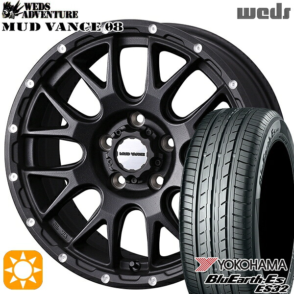 【取付対象】225/50R18 95V ヨコハマ ブルーアース ES32 Weds マッドヴァンス08 フリントブラック 18インチ 7.5J 5H114.3 サマータイヤホイールセット