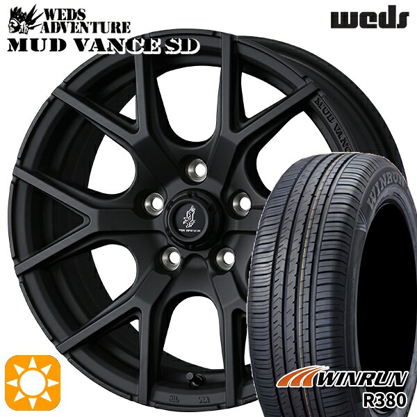 【取付対象】215/65R16 98H ウィンラン R380 Weds ウェッズ マッドヴァンスSD フルマットブラック 16インチ 7.0J 5H114.3+35 サマータイヤホイールセット |トレッド新横浜師岡店
