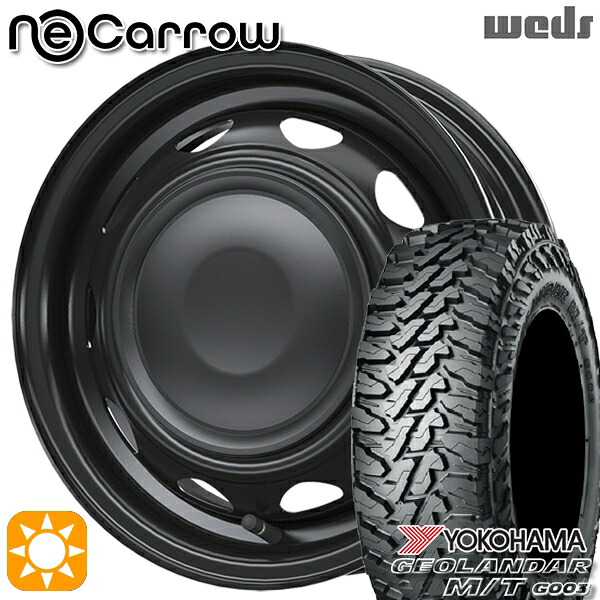 【取付対象】165/65R14 81/78Q ヨコハマ ジオランダー M/T G003 Weds ネオキャロ セミマットブラック/セミマットブラックキャップ 14インチ 4.5J 4H100 +45 サマータイヤホイールセット |トレッド新横浜師岡店